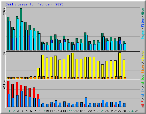 Daily usage for February 2025