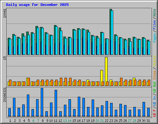 Daily usage for December 2025