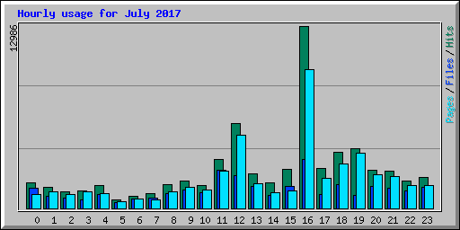 Hourly usage for July 2017