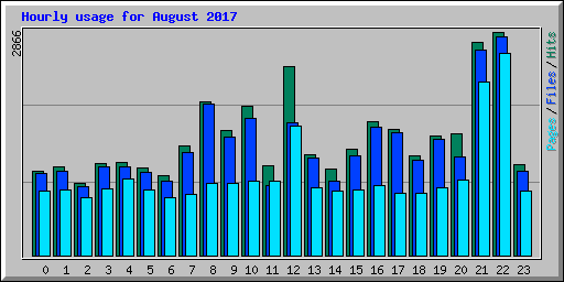 Hourly usage for August 2017