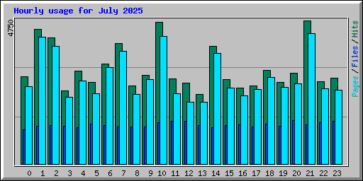 Hourly usage for July 2025